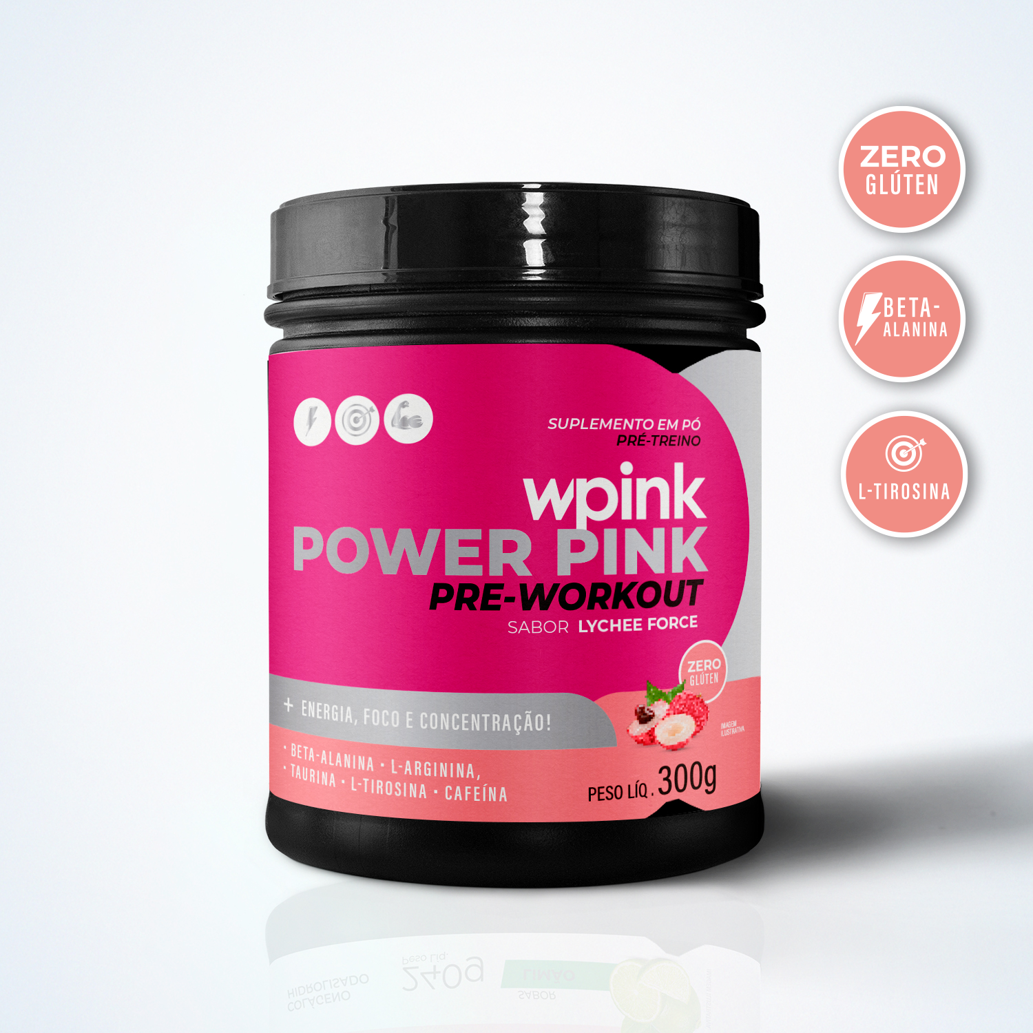 super power pink lichia - pré-treino - 300g