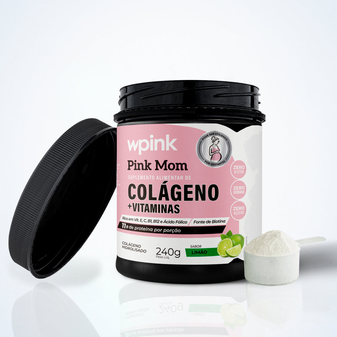 colágeno pink mom de limão - 240g – wp