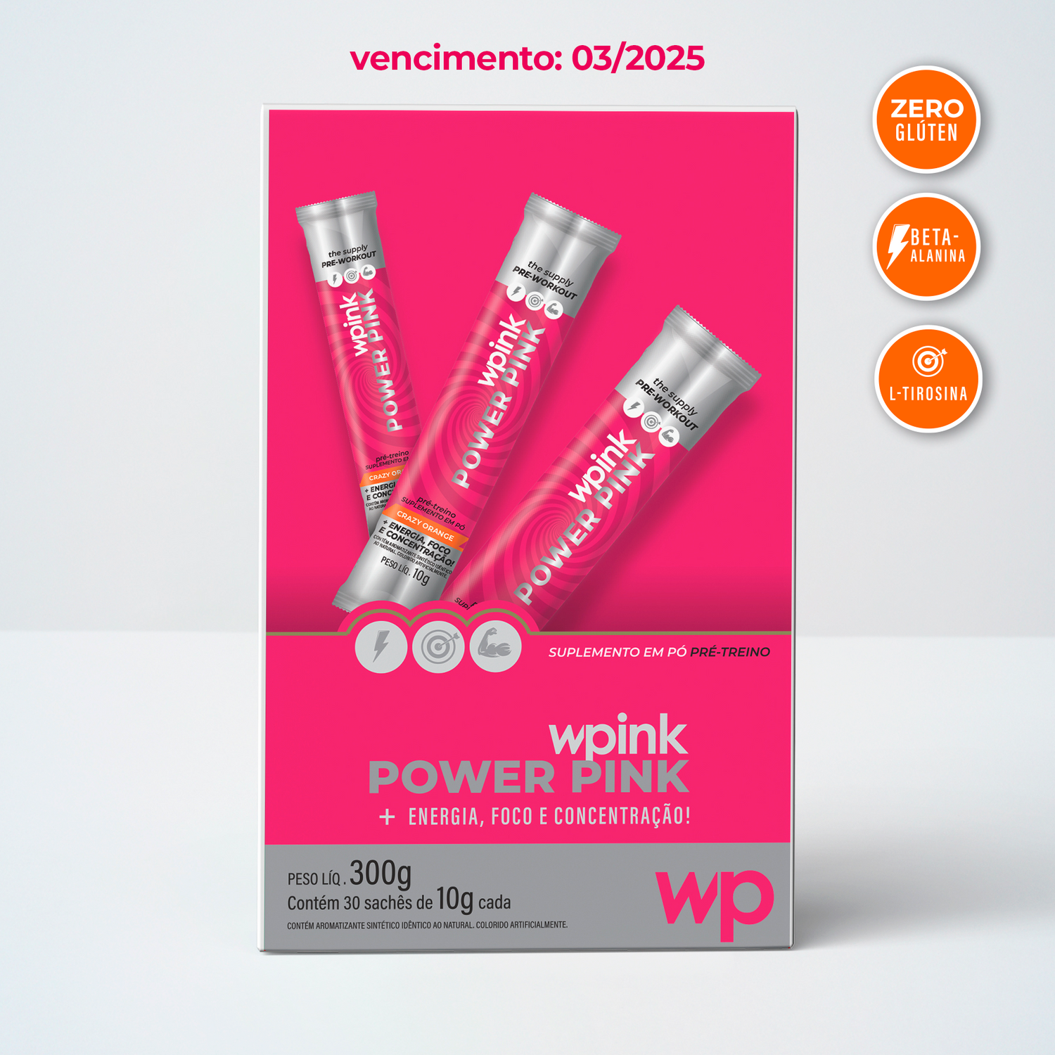 power pink de laranja - pré-treino – 300g