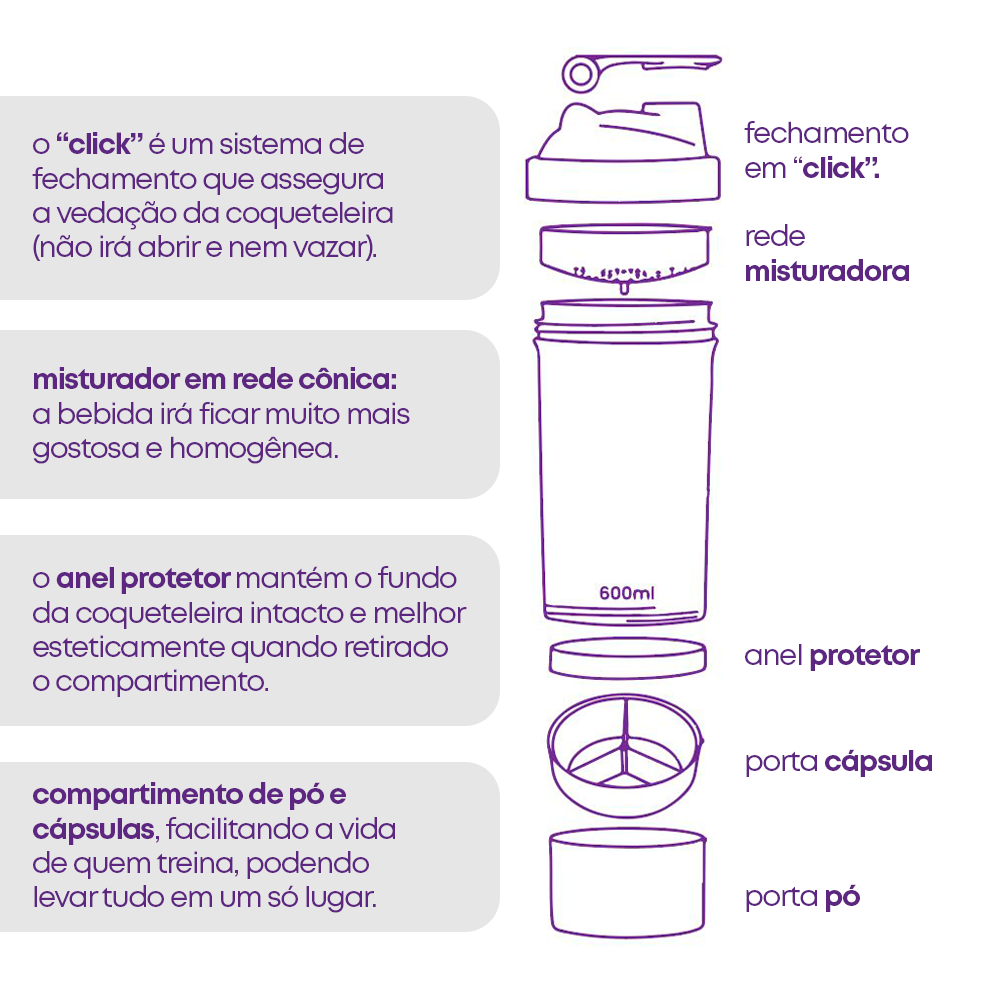 Shaker Pro Wp - Coqueteleira 700 ml