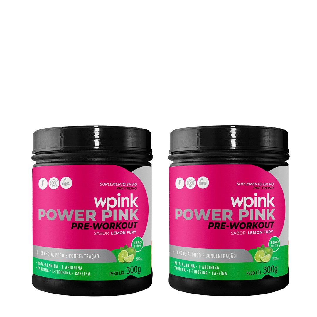 2 super power pink limão - pré-treino - 300g