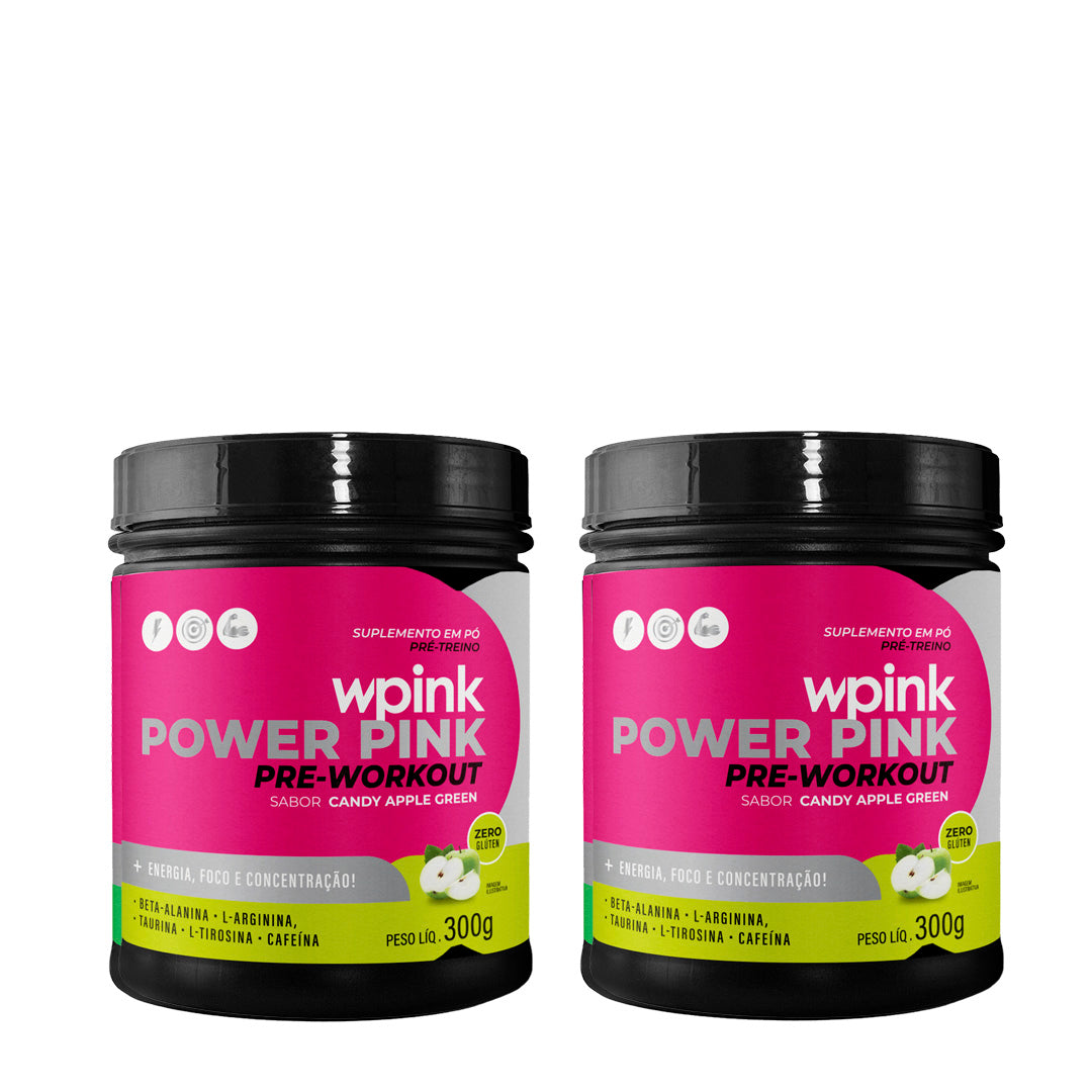 2 super power pink maçã verde - pré-treino - 300g